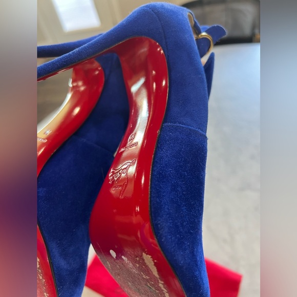 Royal Blue CHRISTIAN LOUBOUTIN 
Veau Velours Canadada 100 Booties - Picture 10 of 10